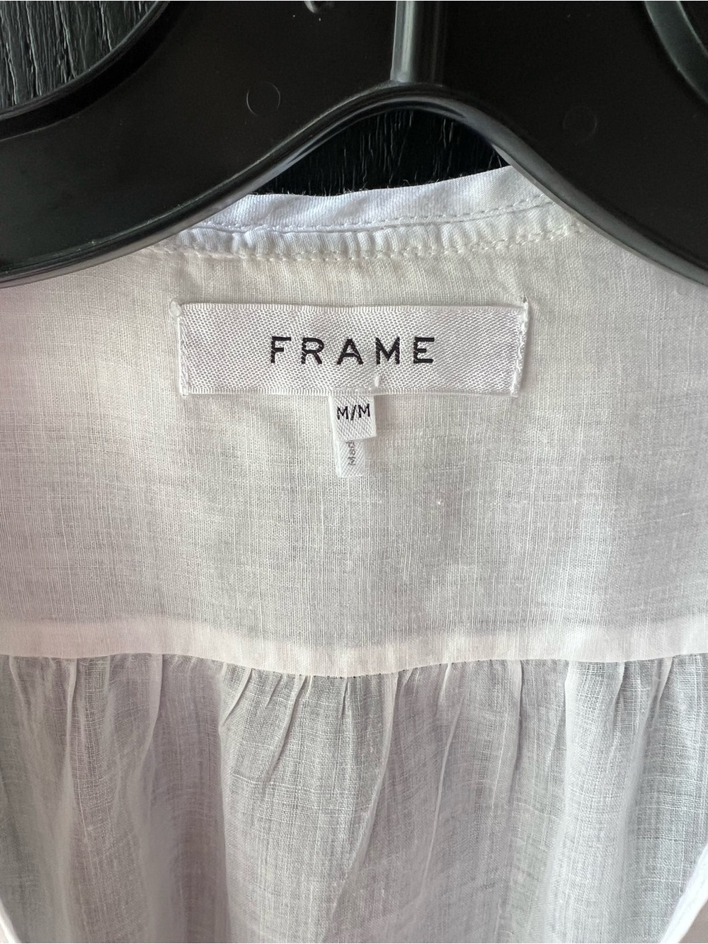 Frame Denim White Ruffle V-Neck Blouse - Picture 2 of 6